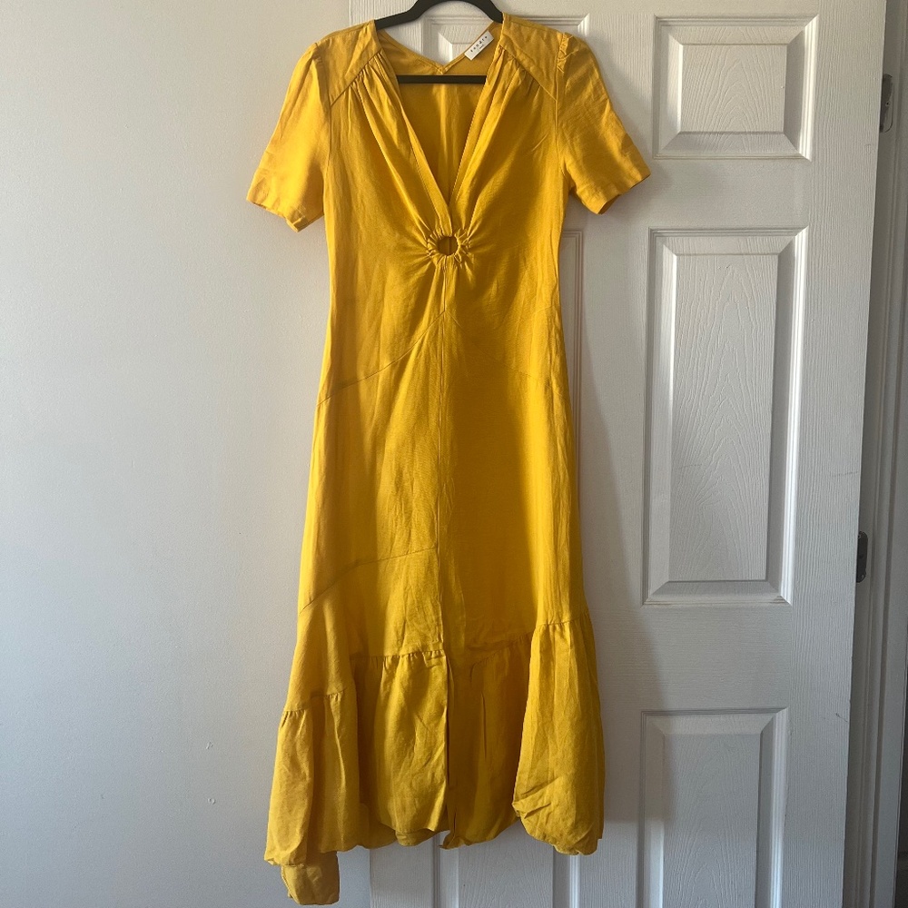 Sandro Yellow Linen Dress size 36